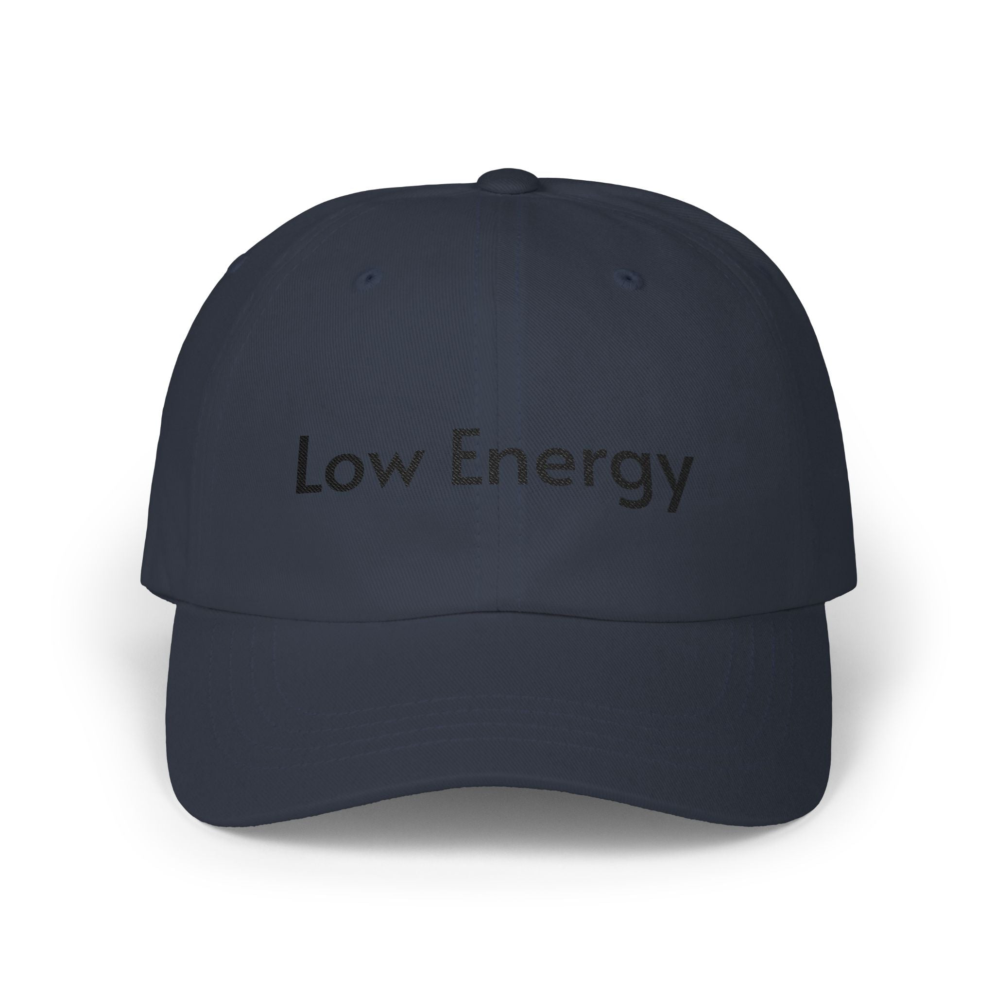 Low Energy Dad Cap — Funny Minimalist Embroidered Baseball Hat