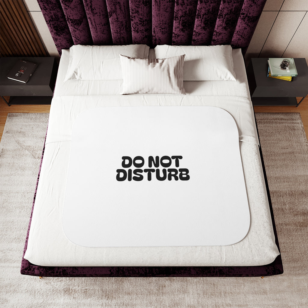 Do Not Disturb Sherpa Blanket — Cozy Two-Tone Throw for Relaxing & Naptime