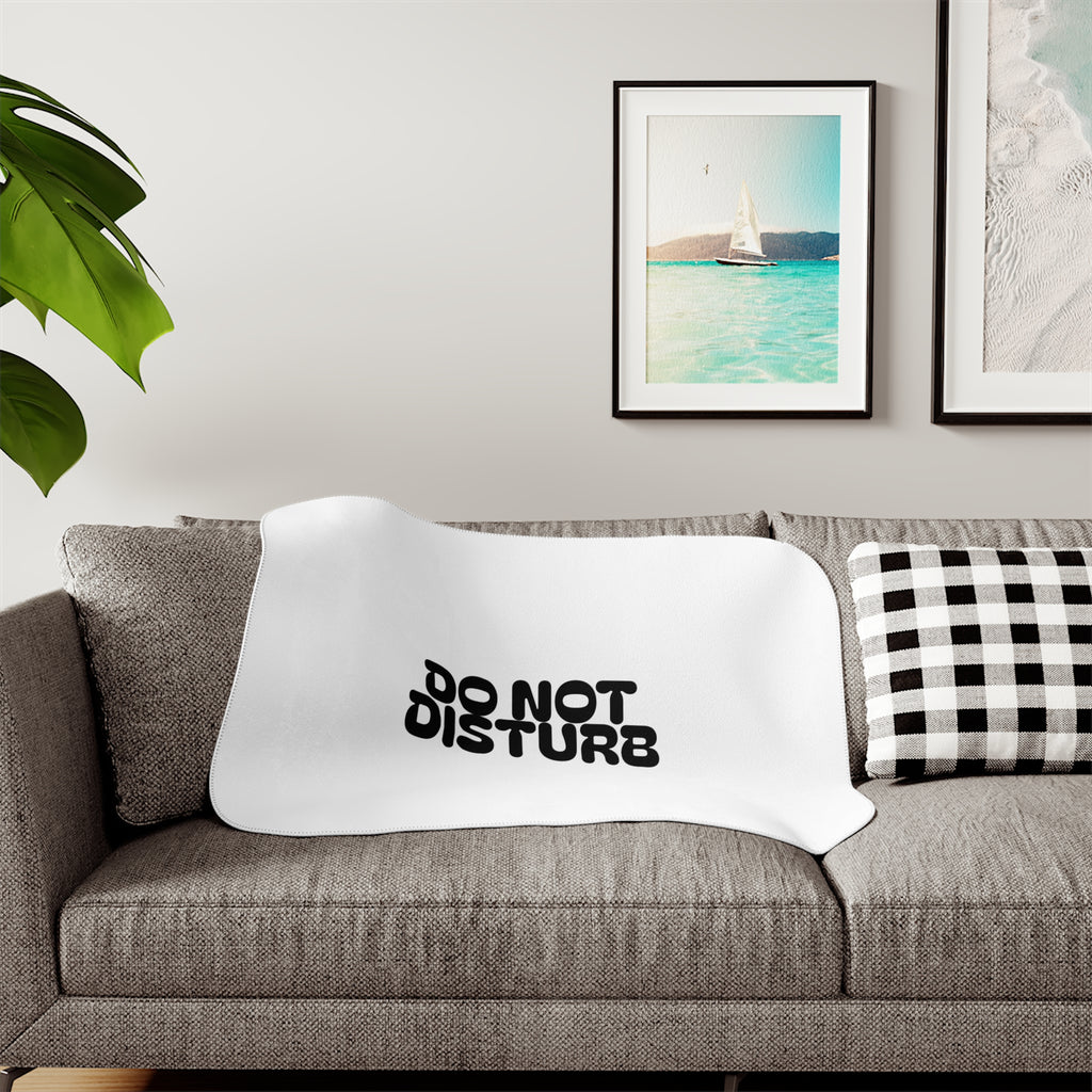 Do Not Disturb Sherpa Blanket — Cozy Two-Tone Throw for Relaxing & Naptime