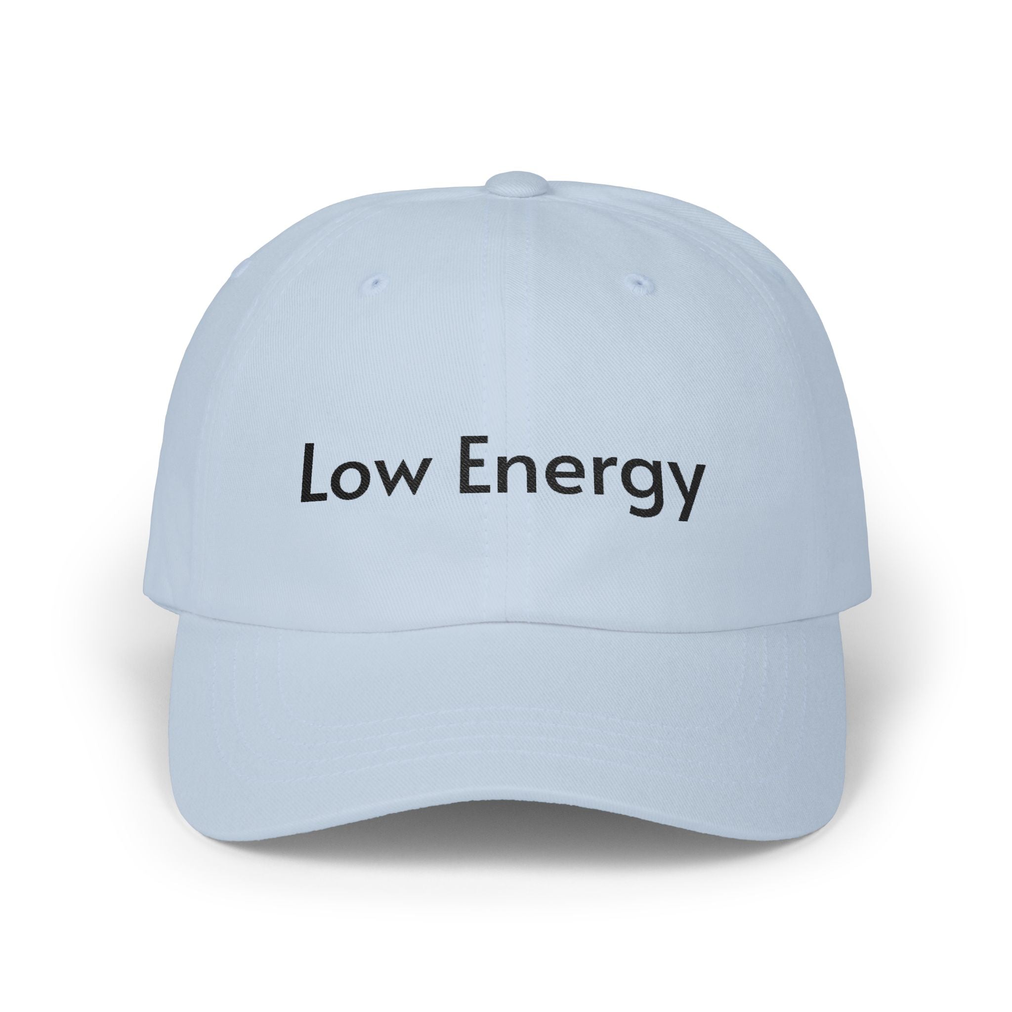 Low Energy Dad Cap — Funny Minimalist Embroidered Baseball Hat