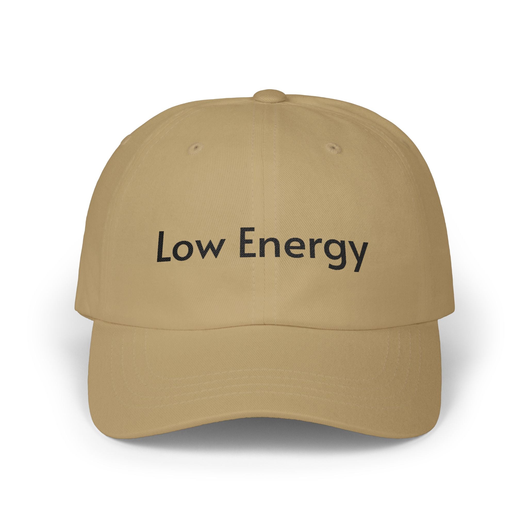 Low Energy Dad Cap — Funny Minimalist Embroidered Baseball Hat