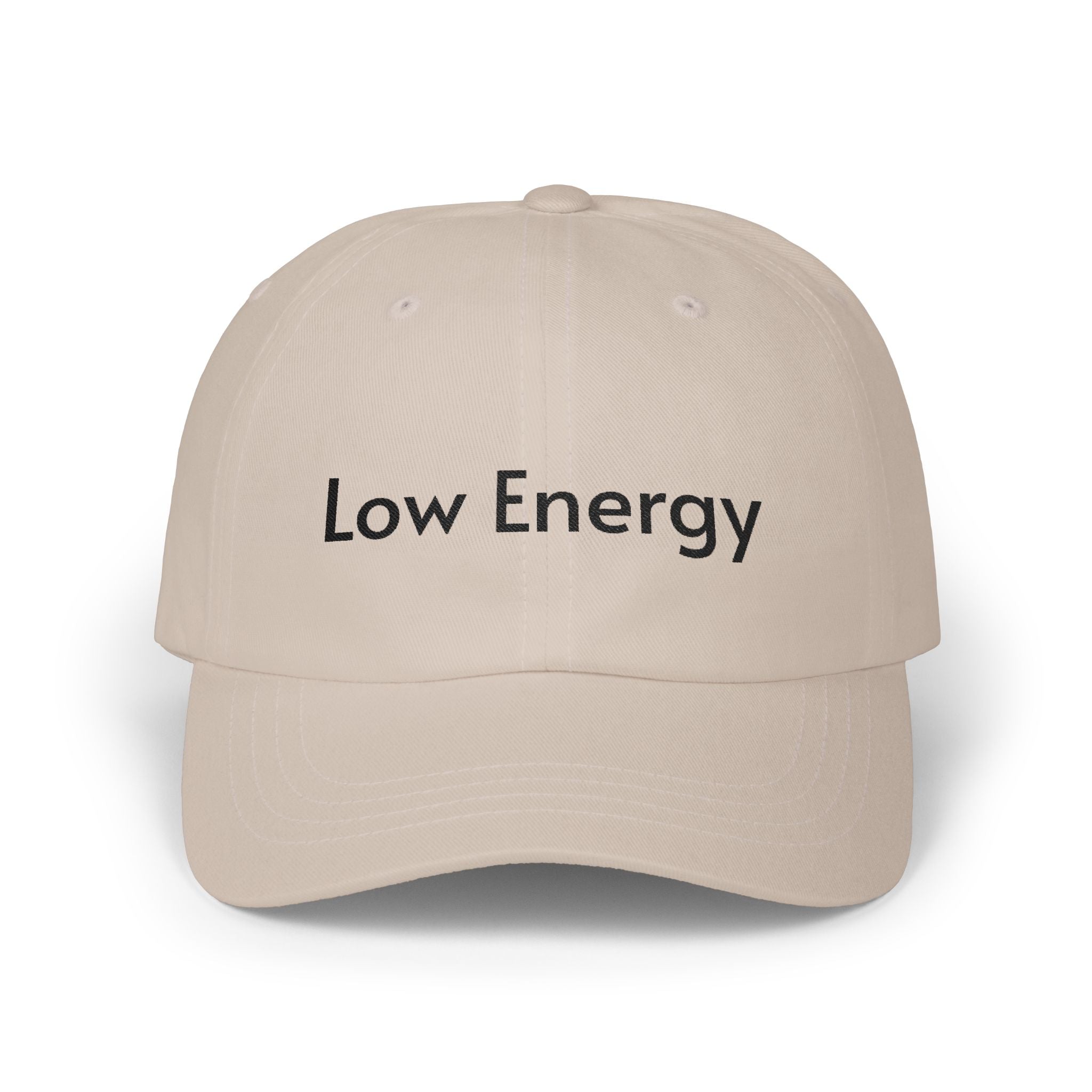 Low Energy Dad Cap — Funny Minimalist Embroidered Baseball Hat