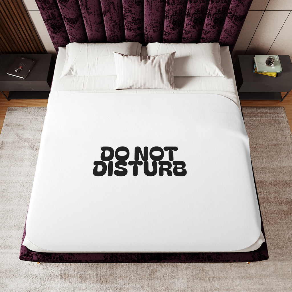 Do Not Disturb Sherpa Blanket — Cozy Two-Tone Throw for Relaxing & Naptime