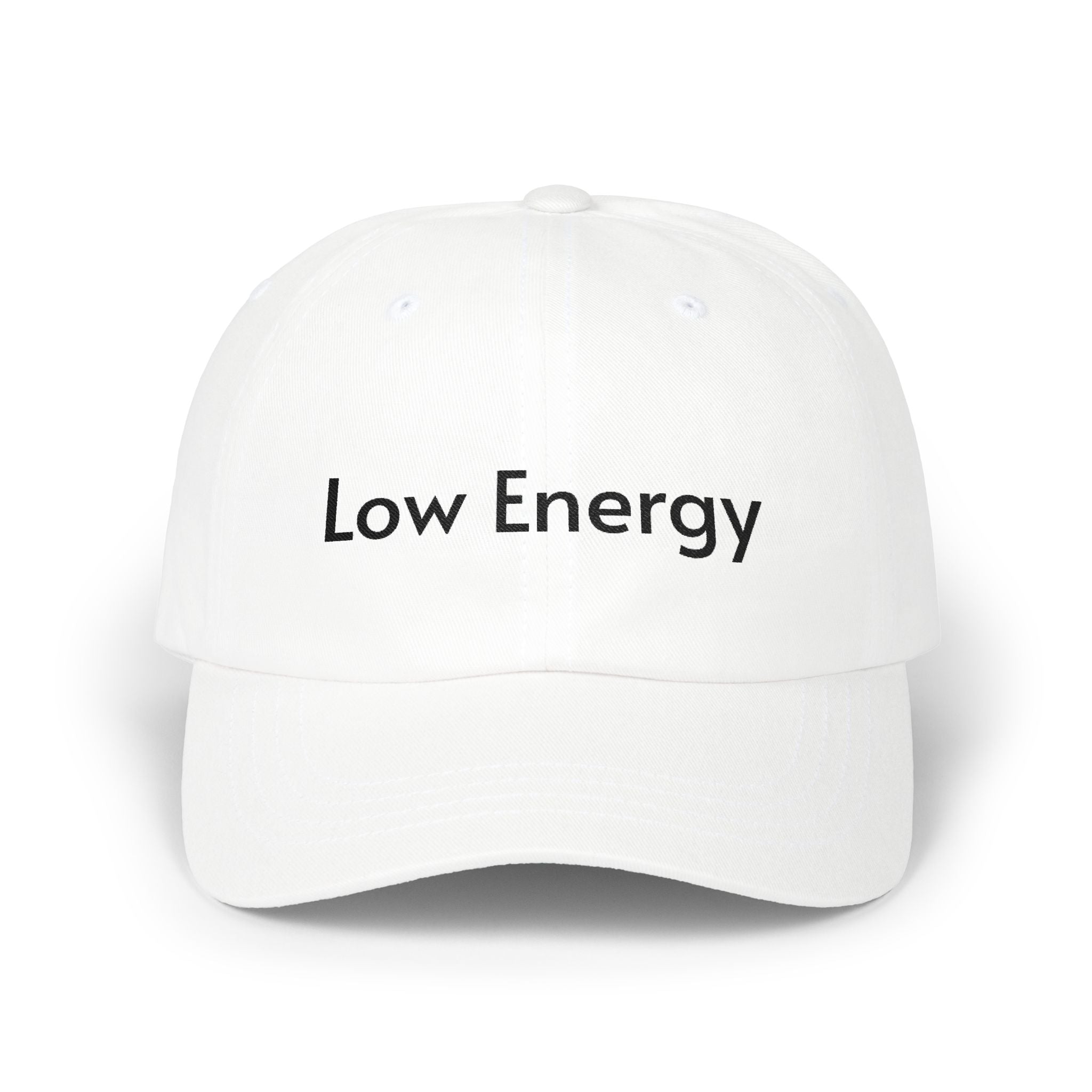 Low Energy Dad Cap — Funny Minimalist Embroidered Baseball Hat
