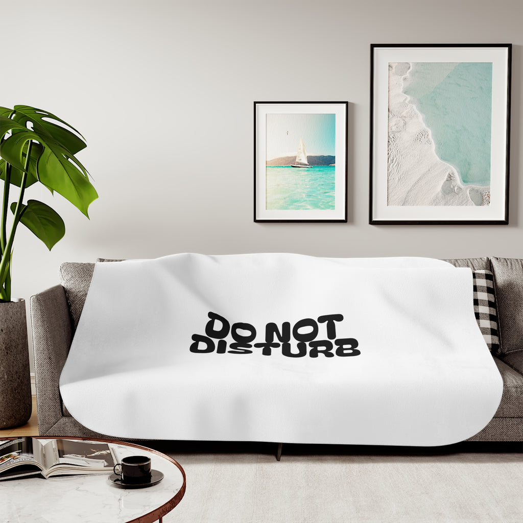 Do Not Disturb Sherpa Blanket — Cozy Two-Tone Throw for Relaxing & Naptime