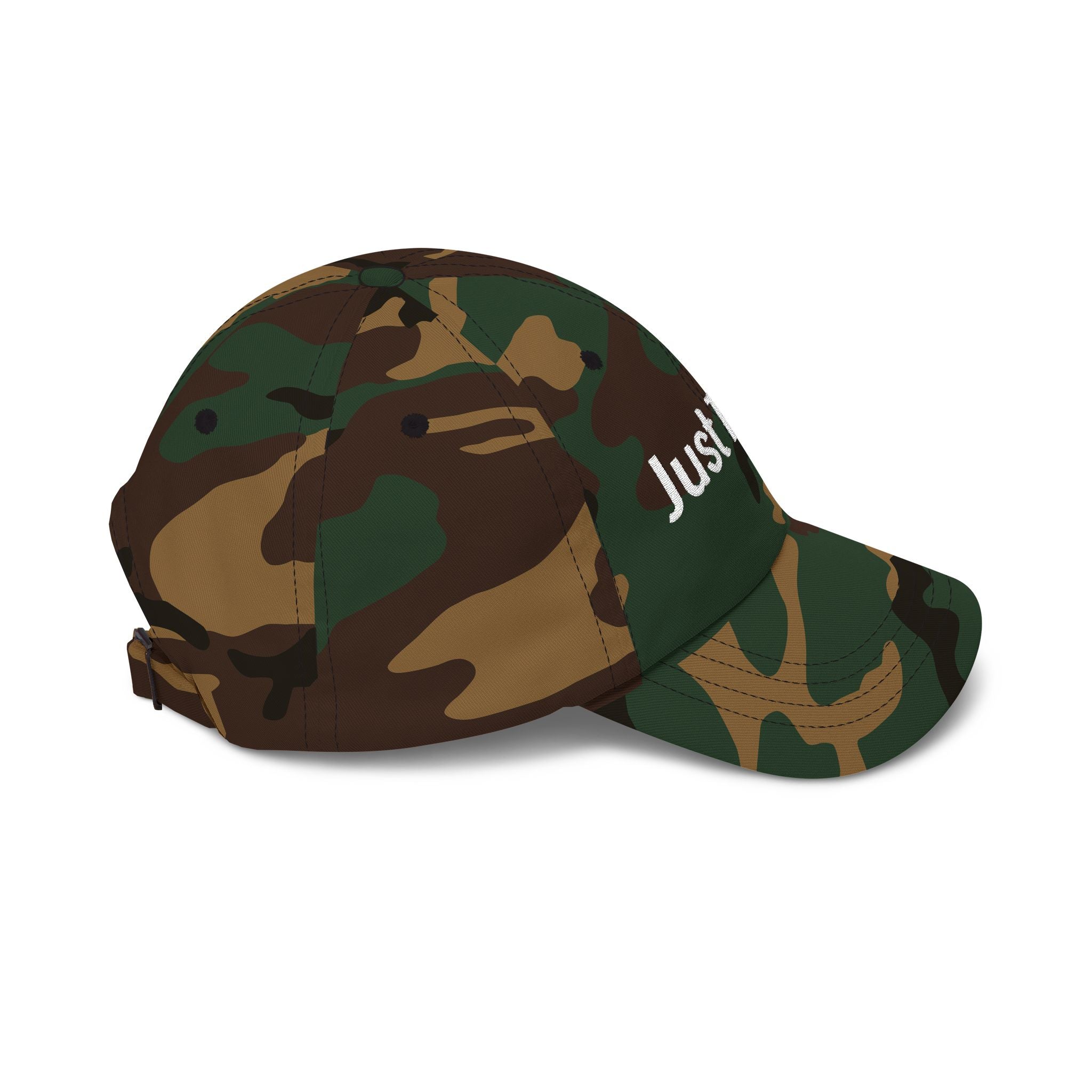 Camouflage 'Just Tired' Dad Cap — Camo Baseball Hat for Tired Parents & Outdoor Fans