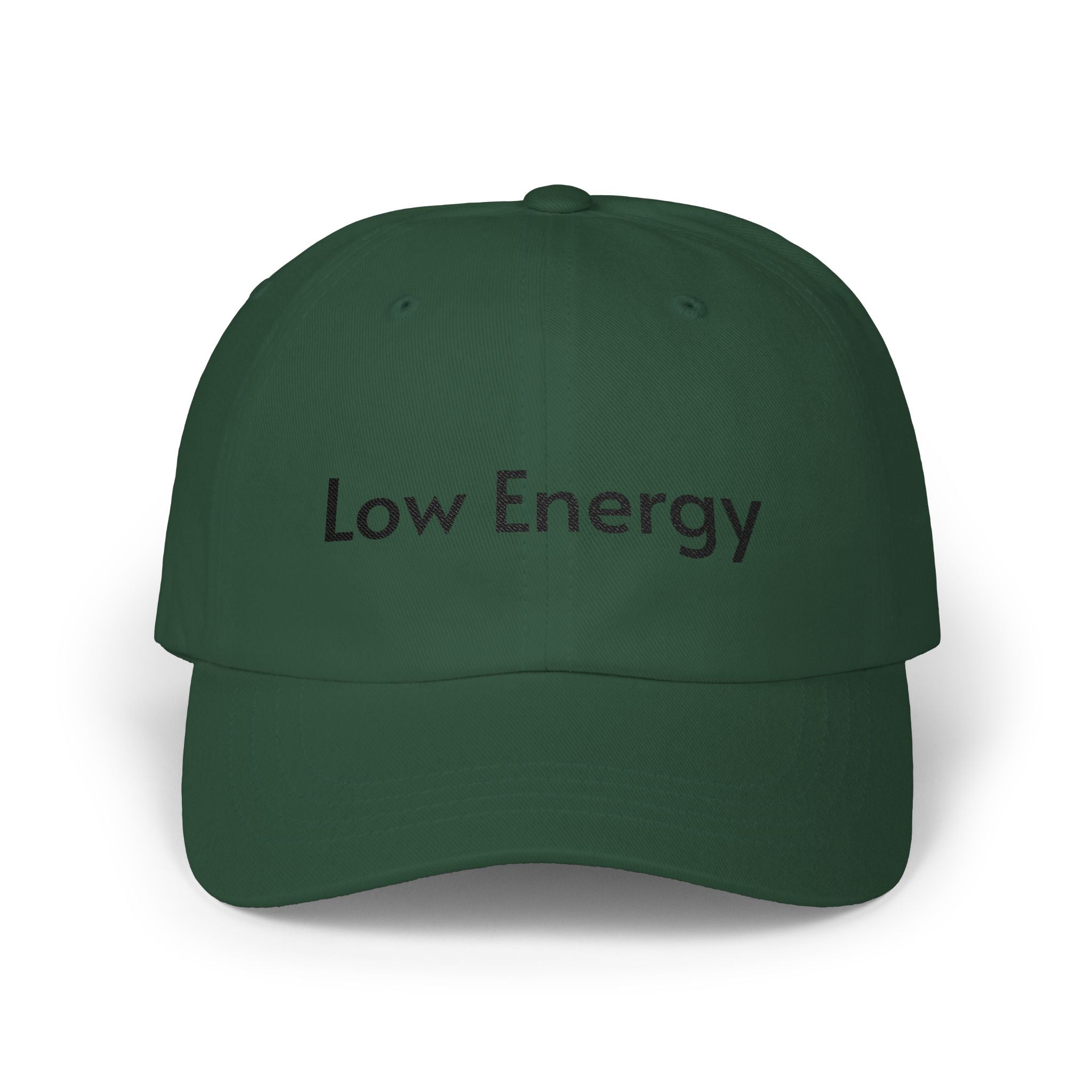 Low Energy Dad Cap — Funny Minimalist Embroidered Baseball Hat