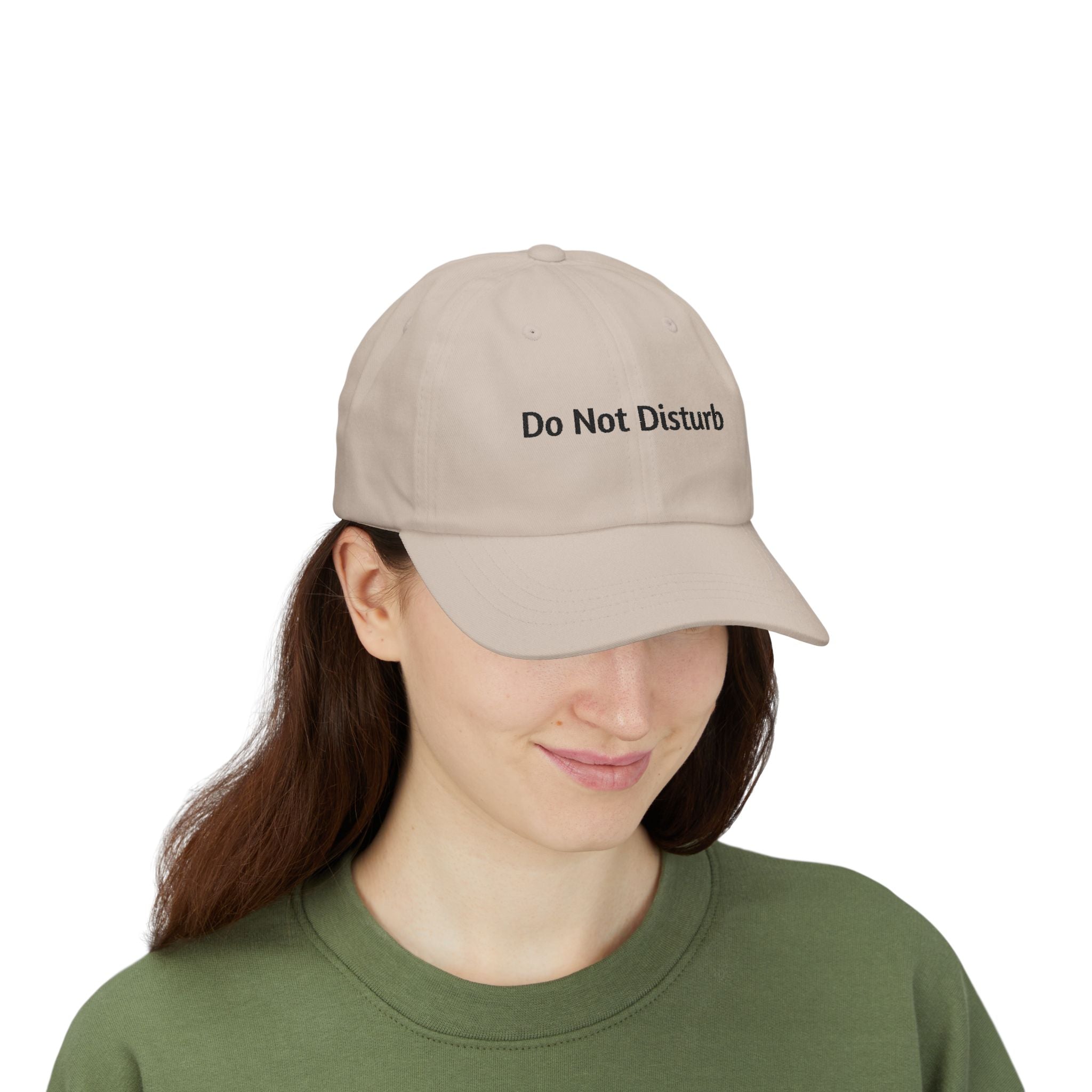 Do Not Disturb Dad Cap — Embroidered White Baseball Hat